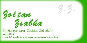 zoltan zsabka business card